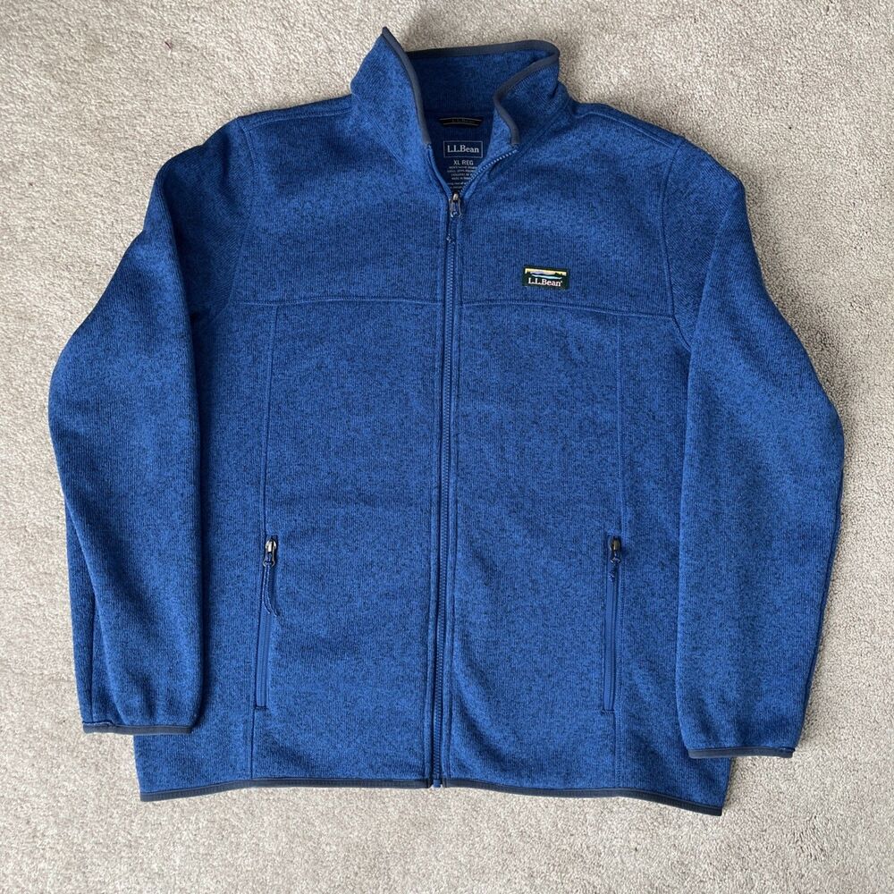 LL Bean Sweater Fleece Jacket Mens XL Blue Full Zip Gorpcore Outdoors Layer